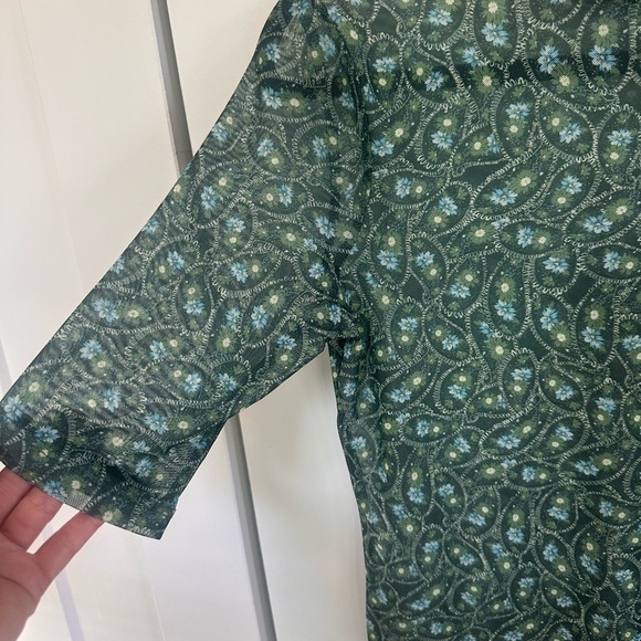 Anthropologie Green Vintage Floral Top- Size Small - Boho - Cottage Core - Picture 8 of 16